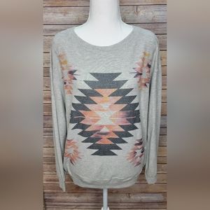 Filly Flair Gray Aztec Sweatshirt - Medium